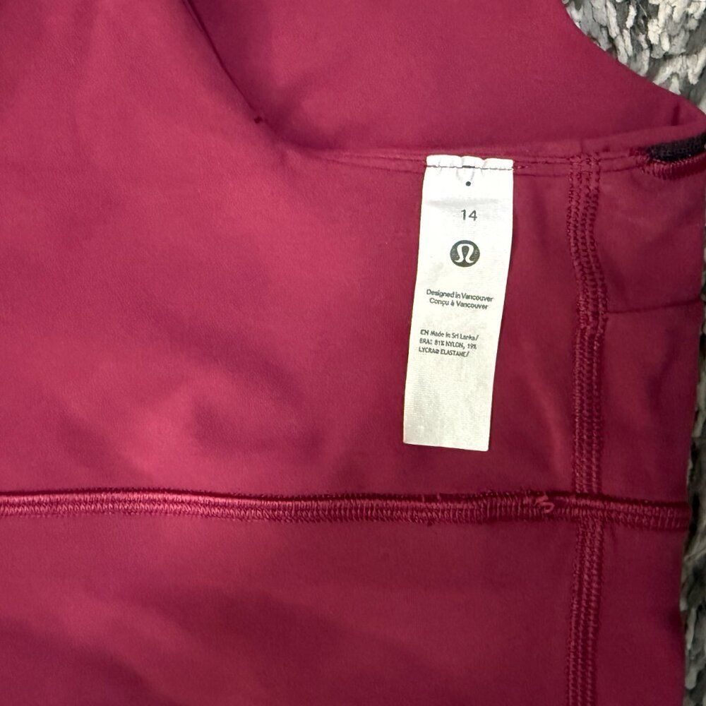 Lululemon Align V-Neck Bra Light Support C/D Cup Deep Luxe Pink Size 14 - Picture 6 of 7